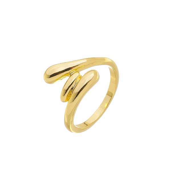 Anel 'Abraço Dourado' Ajustável Liso