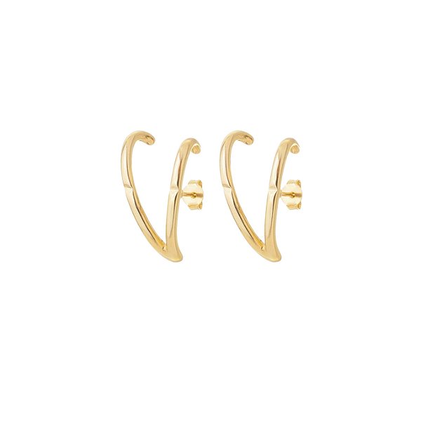 Brinco Minimalista "V" Ouro 18K