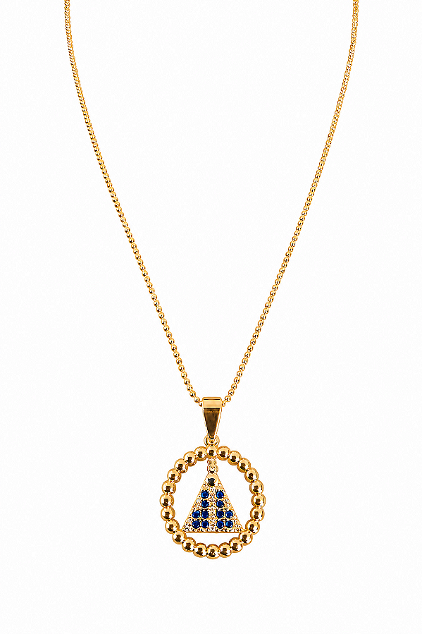 Colar Corrente Bolinha N.S. Aparecida Banhado a Ouro 18k