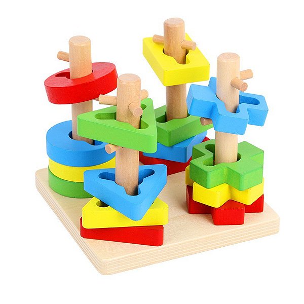 Brinquedo de encaixe formas com obstáculos