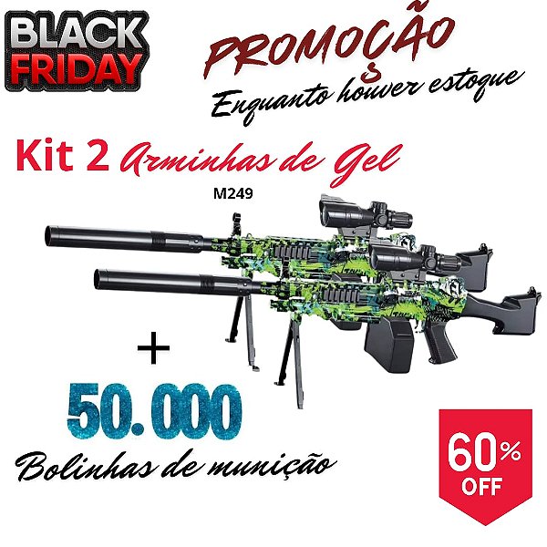 KIT COM 2 lançadores de Bolinha De Gel Automatica Com Mira -