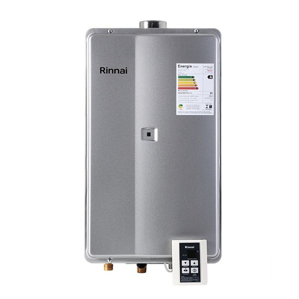 AQUECEDOR RINNAI REU 2802 FEC GN PRATA