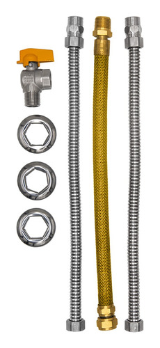 Kit ligação para aquecedor C/ registro 1/2x1/2 MF 40cm SOWSHOP