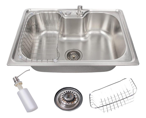Cuba De Cozinha Inox Quadrada 50x40 De Embutir Para Pia Mesa E Bancada Sowshop SOW73 Aço Escovado