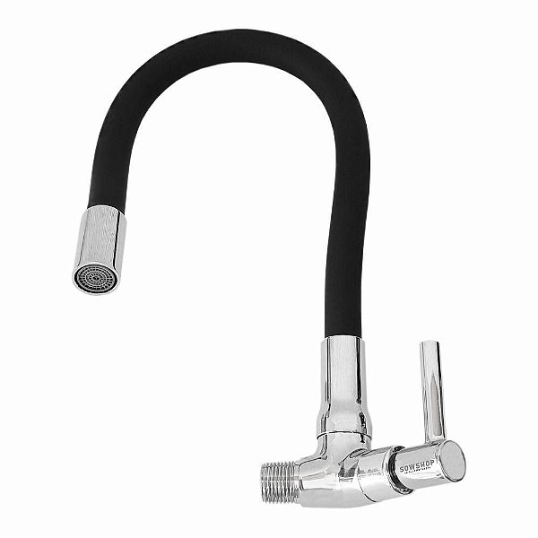 Torneira Flexível Preta Cozinha bancada de mesa com jato continuo Gourmet Sowshop SOW539P