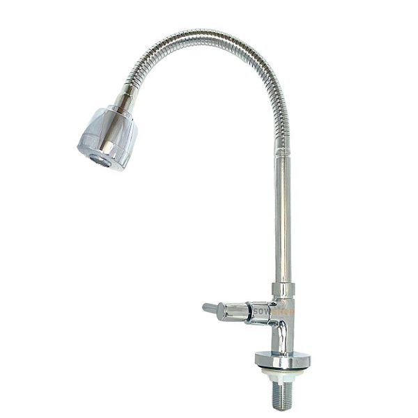 Torneira Gourmet Flexível Cromada Inox Chuveirinho Prata Bancada Metal Sowshop