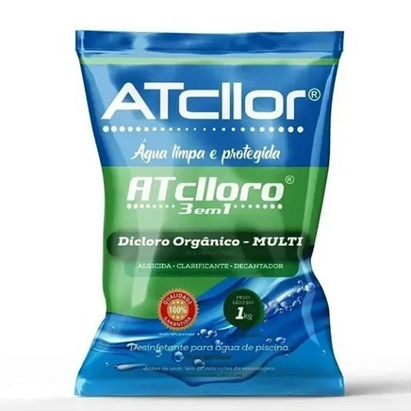Atcllor Limper Cloro 3 em 1 kg Multi Ação Para Piscinas