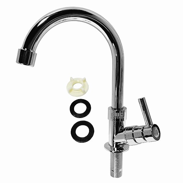 Torneira Para Banheiro e Cozinha Abs Bancada Cromada 1/4 Volta Sowshop SOW207