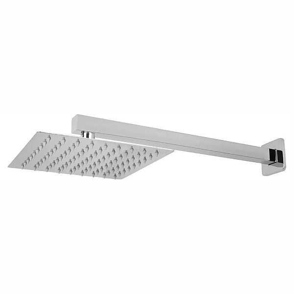 Ducha Chuveirão Cromada Quadrada Inox 20x20 Moderno Inox Acabamento Brilhante Cor Prateado