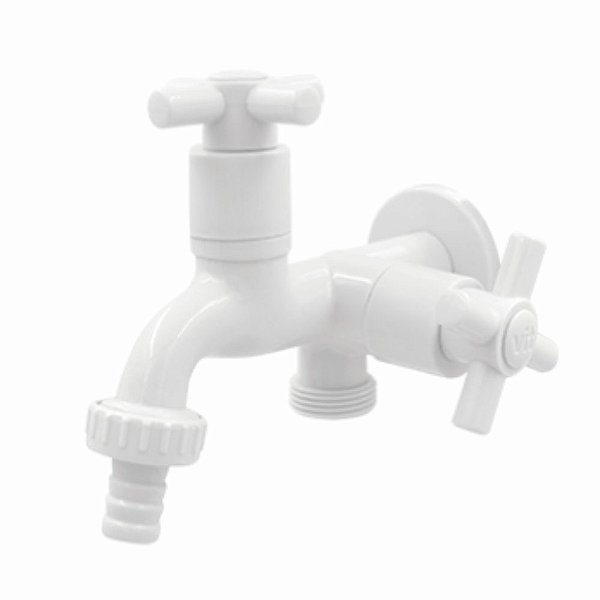 TORNEIRA TANQUE DUPLA MÁQUINA DE LAVAR C31 1/4 VOLTA BRANCO SOWSHOP