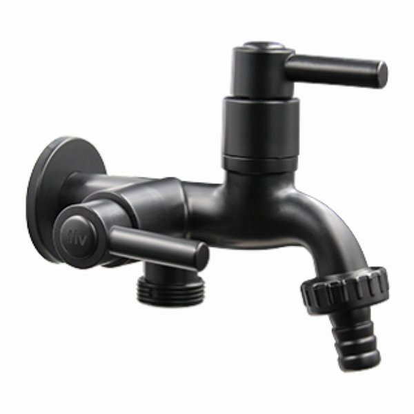 TORNEIRA TANQUE DUPLA MÁQUINA DE LAVAR C72 1/4 VOLTA PRETO SOWSHOP