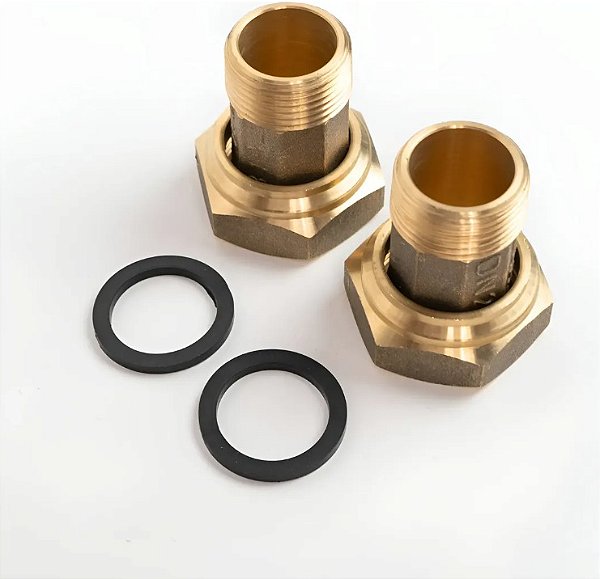 Kit 2 Conexões Latão Forjado para Hidrômetro de 1'' - TUBET 1"F x 3/4M Sowshop