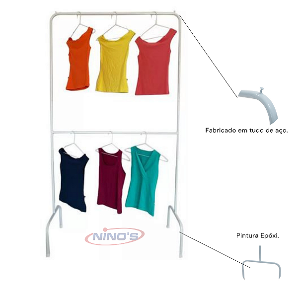 Cabideiro Duplo Branco Ninos