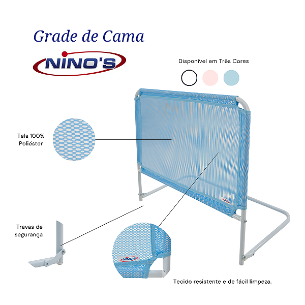 Mini Grade de cama Box Azul Ninos