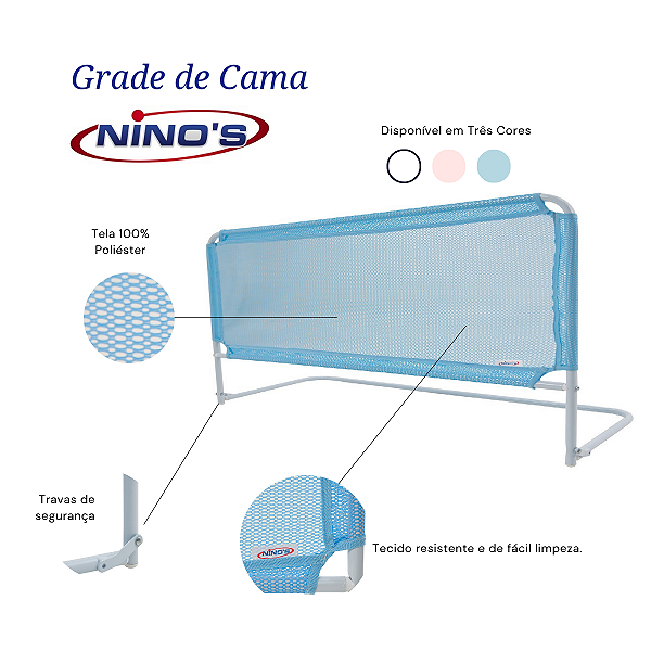 Grade de Cama Simples Azul Ninos