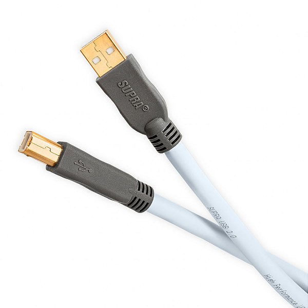 Cabo USB High Speed Para Áudio Tipo AB USB DAC  Supra Cables 1mt