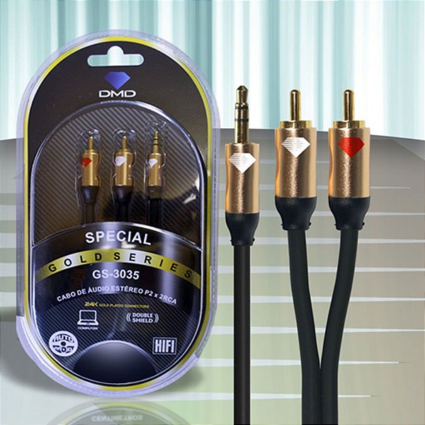 Diamond Cable GS-3035 3 Metros - Cabo de áudio P2/RCA stereo