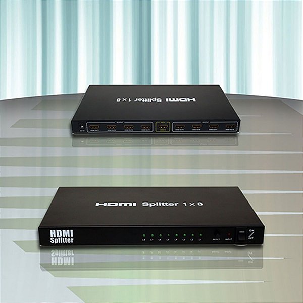 Diamond Cable HE-3118 - Divisor HDMI FullHD com 1 entrada x 8 saídas HDMI com AMP de sinal