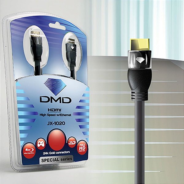 Diamond Cable JX-1020 1.8 Metros - Cabo HDMI High Speed com Ethernet 10.2Gbps 3D 4K ARC