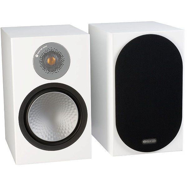 Monitor Audio Silver 100 - Par de caixas acústicas Bookshelf 2-vias para Home Theater Branco Fosco