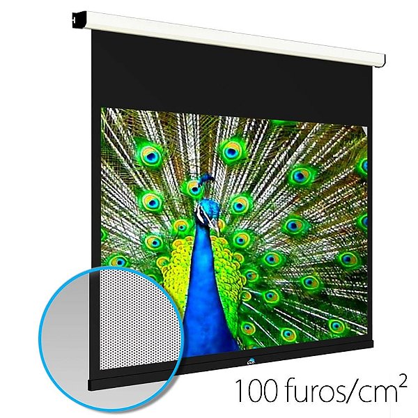 Tela de projeção Elétrica Microperfurada 84" Formato 16:9 Gaia G1H-84