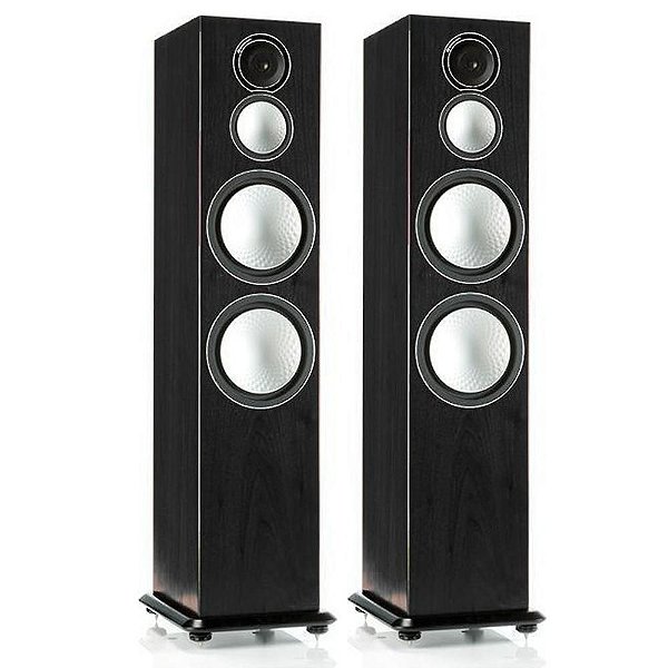 Monitor Audio Silver 10 - Par de caixas acústicas Torre 3-vias para Home Theater Preto