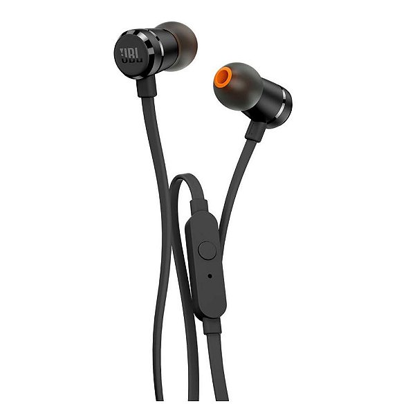 JBL T290 - Fones de ouvido Premium com microfone, Tecnologia PureBass, Estrutura de Alumínio Preto