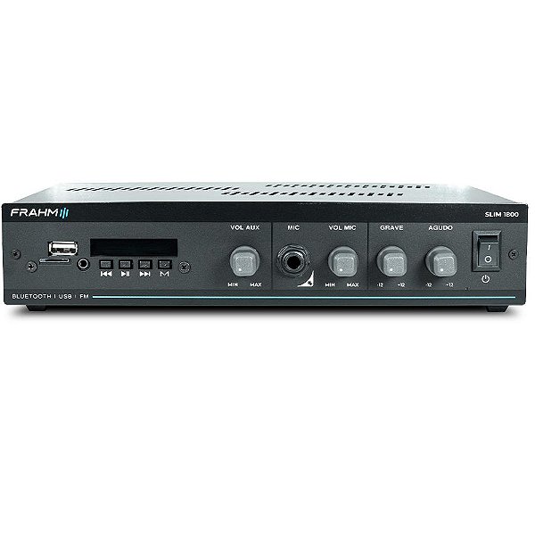Amplificador Frahm Slim 1800 G5 60W Bluetooth USB FM SD Auxiliar Bivolt