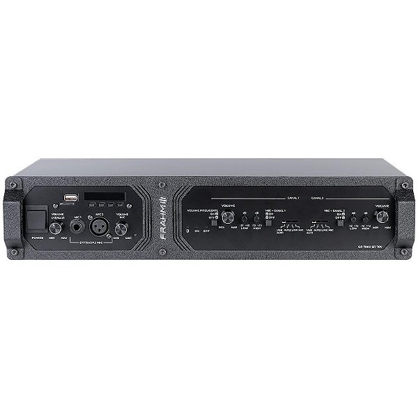 Amplificador Profissional Frahm GR 7000 BT 70V 1000W Bluetooth USB FM SD Auxiliar Bivolt