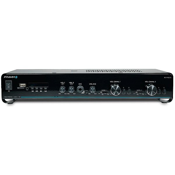 Amplificador Frahm Slim 160.2.2 Volume Inteligente 160W 2 Ohms Bluetooth SD FM USB Auxiliar Bivolt