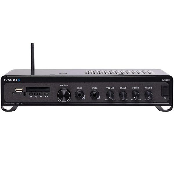 Amplificador Frahm Slim 2200 Optical G5 Bluetooth USB FM MicroSD Óptico P2 120W RMS