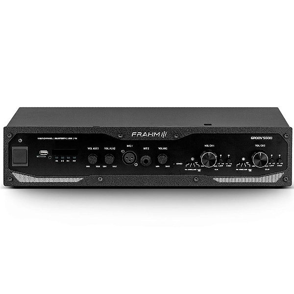 Amplificador Profissional Frahm GR 5500 BT G5 600W Bluetooth USB FM SD Auxiliar Bivolt