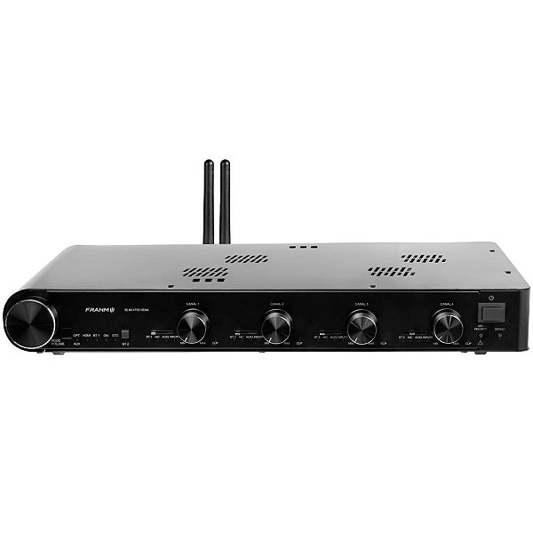 Amplificador Frahm Slim 4700 HDMI Optical Bluetooth 4 Canais de 120W RMS 4 Ohms Classe D Bivolt
