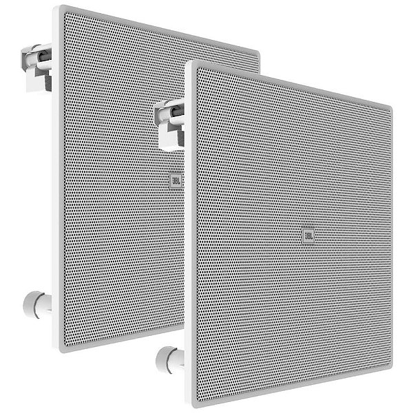 JBL 6CO3Q+ Par de Alto-Falantes de Embutir Quadrado Coaxial 6,5" Pol. Bordas Reduzidas 140W 8 Ohms Branco