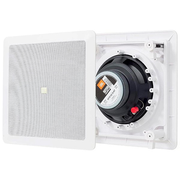 Par de Arandelas de Embutir JBL 6FR1Q com Woofer 6" Full Range 50W RMS Quadrada Branca