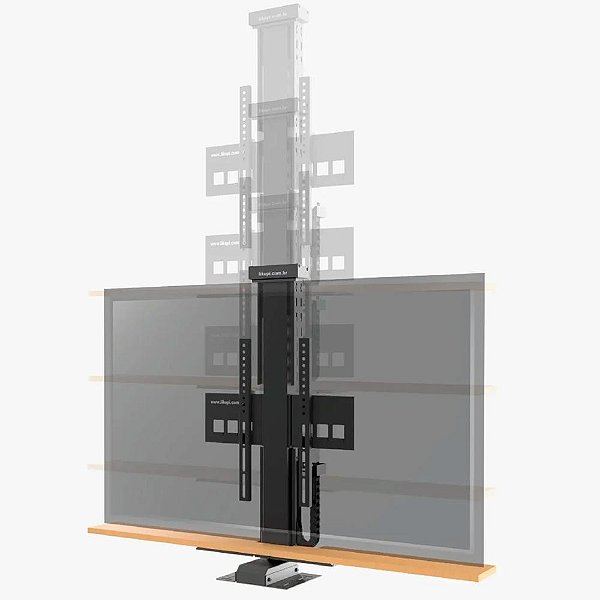 Lift para TV de Móvel até 75" Pol. Like Pi L314-4003 Mecanismo Motorizado com Parada Programável Bivolt Acabamento Preto