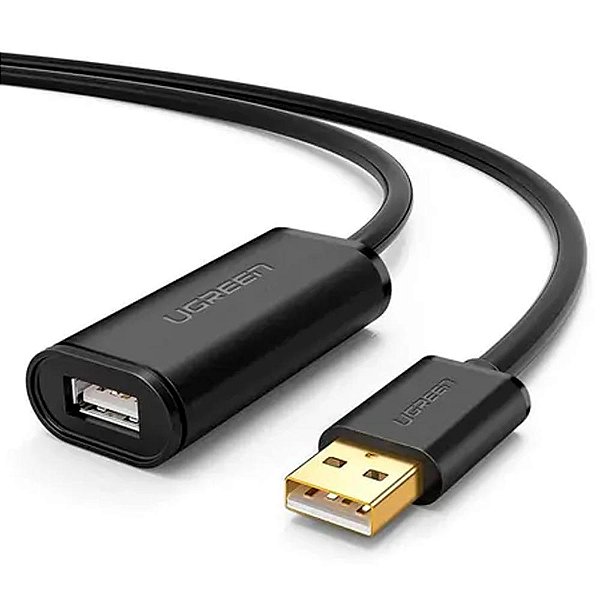 Cabo Extensor USB-A 2.0 Ativo Com Chipset 15 Metros Ugreen com Chipset Alta Velocidade (10323)