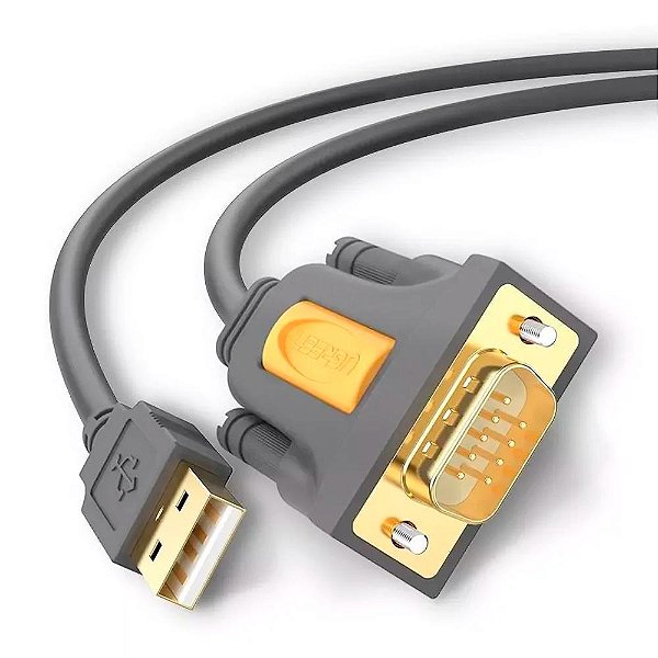 Cabo Adaptador Ugreen Usb-A para DB9 RS-232 Macho 2 Metros Preto