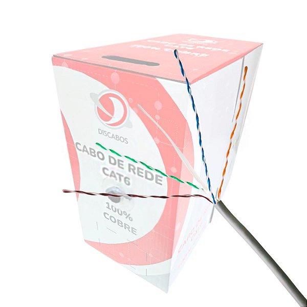 Cabo de Rede de Alta Velocidade UTP CAT6 1 Gbps  Discabos Azul 305 Metros