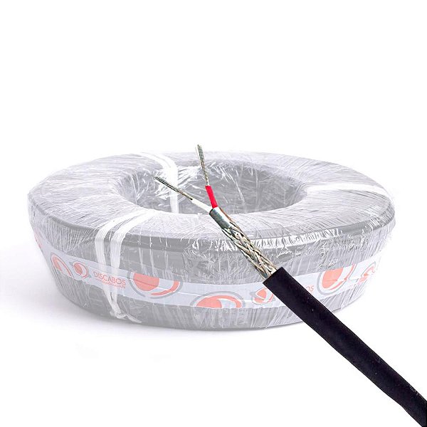 Cabo Stereo de Alta Qualidade Baixa Interferência Discabos 2×0,30mm²  Pro Rolo 100 metros