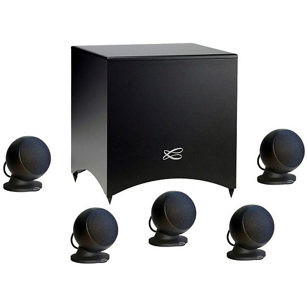 Sistema de Som Home Cinema 5.1 Cabasse Alcyone 3 com Subwoofer Ativo de 100W RMS + Caixas Satélites de 50W RMS Preto