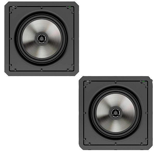 Par de Caixa Acústica de Embutir Loud SQ8 BL Passiva 8 Polegadas 60W 2 Vias 8 Ohms Preta