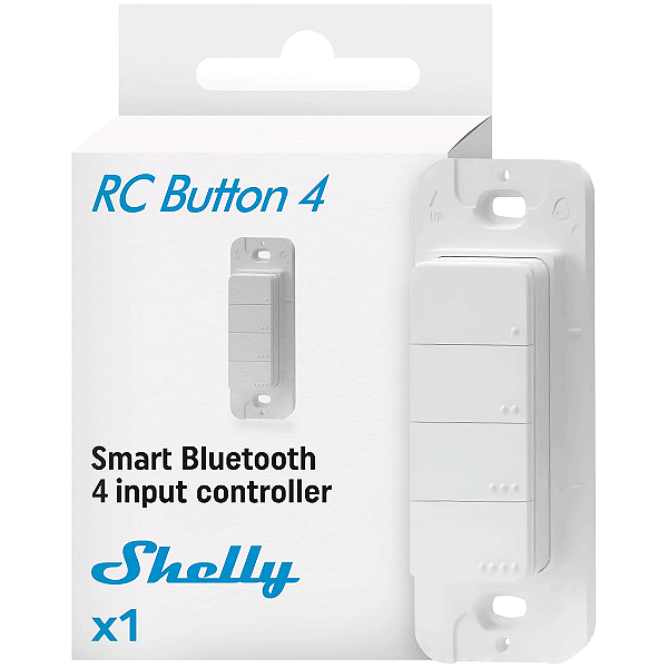 Botao Inteligente Bluetooth Shelly BLU RC Button 4 Com Suporte Magnetico BTHome