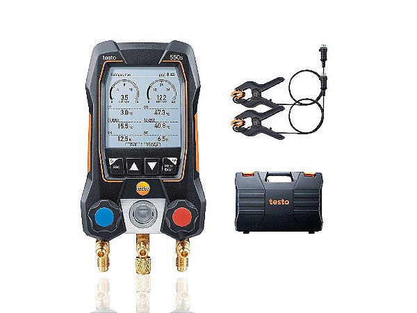 Testo 550s Kit basic - Manifold Digital, inclui 2x sondas de temperatura (com fio), male - 206 - 0564 5501