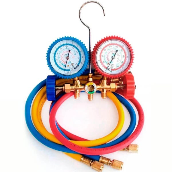 Manifold Com Visor Para R12,R22, R134 E R404A C/Mang. 90CM - VLCT-636V - VULKAN