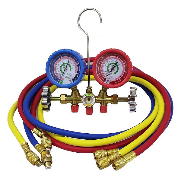 Manifold R410A/R407C/R22/R134A Jogo Com 3 Mangueiras 150cm - VULKAN