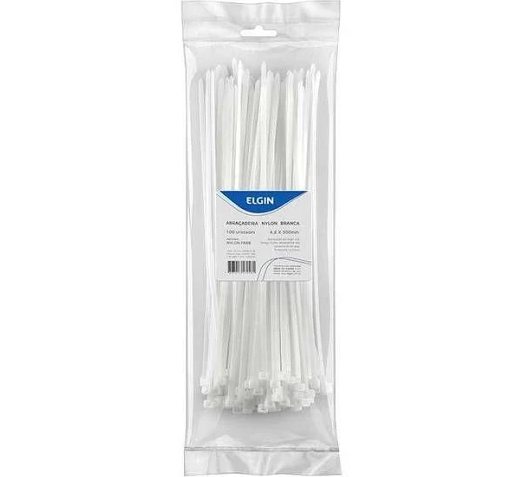 Abraçadeira Nylon PA66 PEQ Branca 2,5X100 P20 - ELGIN - 46AB25100020