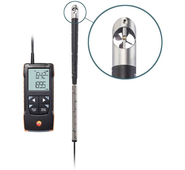 Testo 416 - Anemômetro Digital De Palhetas De 16 mm Com Conexão De Aplicativo - 0563 0416 - TESTO