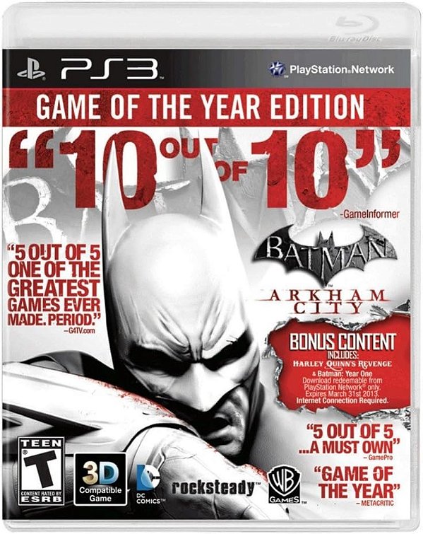 Batman: Arkham City – Edição Jogo do Ano (GOTY) – PS3 (Seminovo)