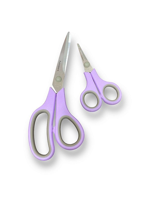 Kit 2 Tesouras Multiuso Lanmax Cabo Emborrachado Kit-631